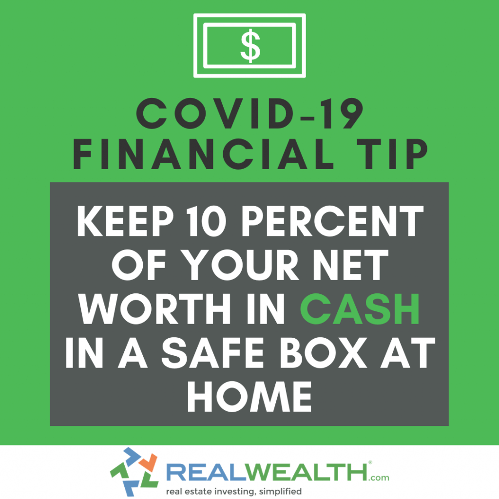 Image Highlighting COVID-19 Financial Tip-Cash in Safe Box